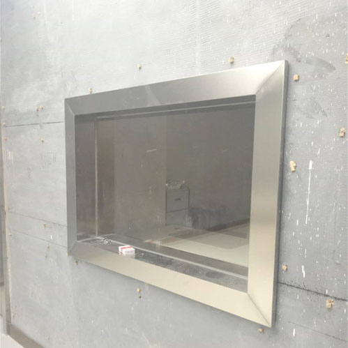 巴彦淖尔800*1200*20mm铅玻璃观察窗安装效果图